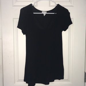 Black V Neck T Shirt